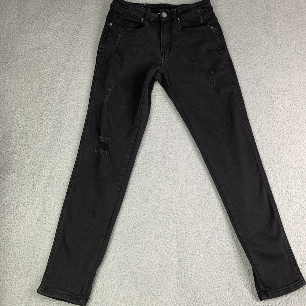 YoungLA Denim Jeans Men's 30x30 Factory Distressed Stretch Black